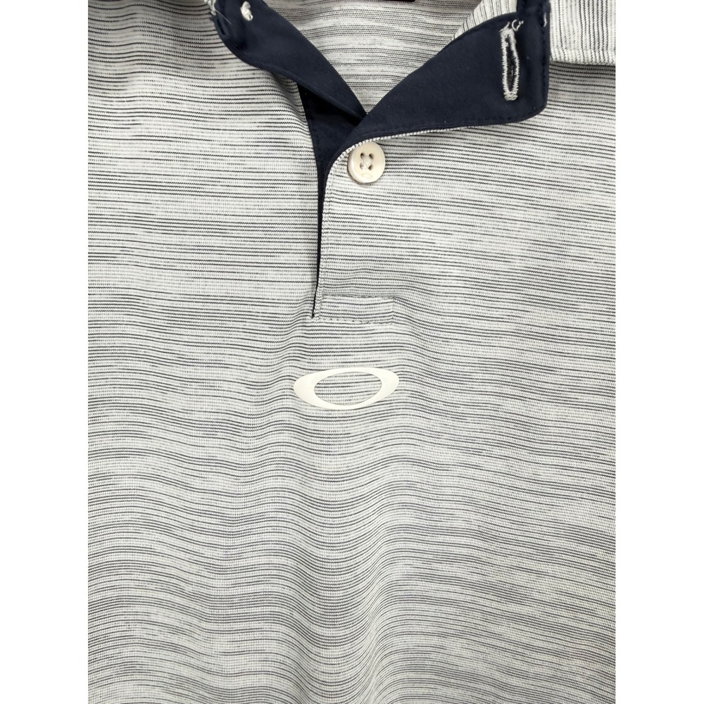 Oakley Polo Shirt Mens Large Grey Space Dye Regular Fit Short Sleeve Golf Top - Picture 4 of 8
